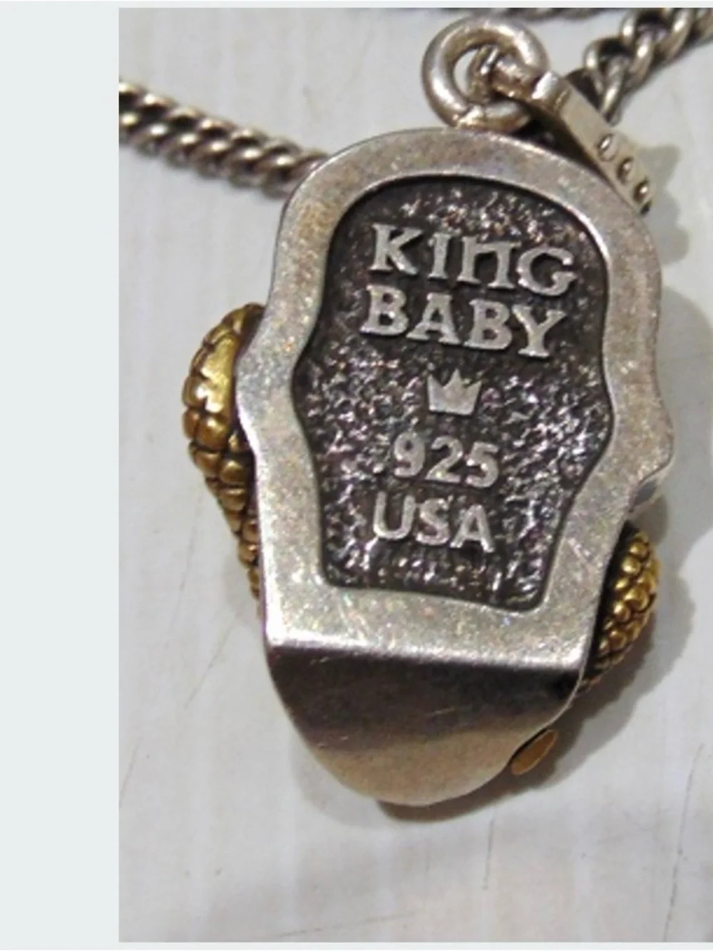 KING BABY STUDIO SNAKE SKULL PENDANT NECKLACE 925